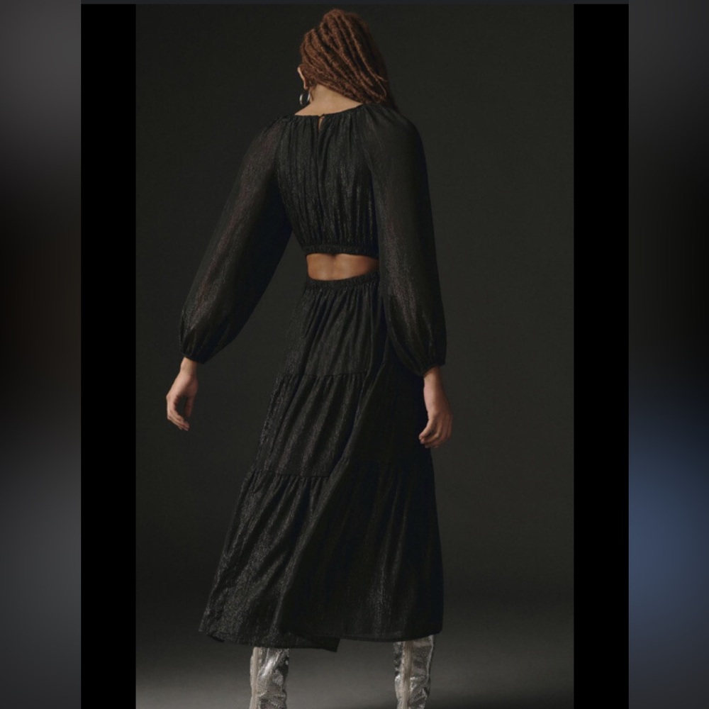 MOON RIVER Black Tiered S Dress
